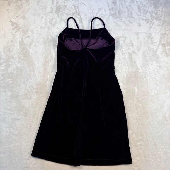 Vintage Catalyst Velvet Slip Dress Burgundy Plum Spaghetti Strap Mini Dress 2P - Picture 2 of 9
